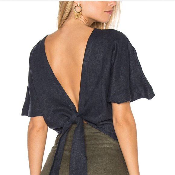 SIR the label Navy Open-Back Blouse - Picture 1 of 12